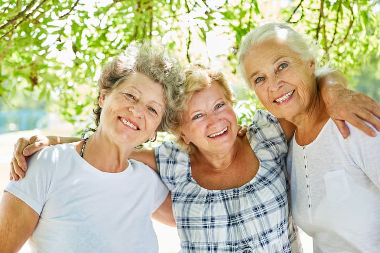 A group of senior friends enjoying their time as residents of a continuing care retirement community.